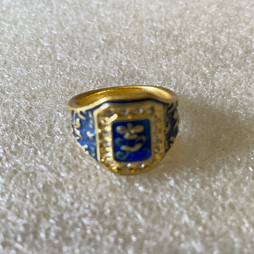 Enamel and CZ ring
